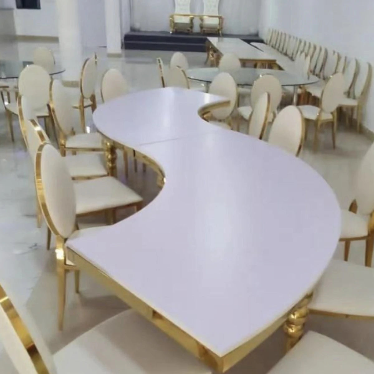 100pcs）Modern Restaurant Wedding Party Chairs plastic Stackable Hotel Gold Chiavari Chairs 1149