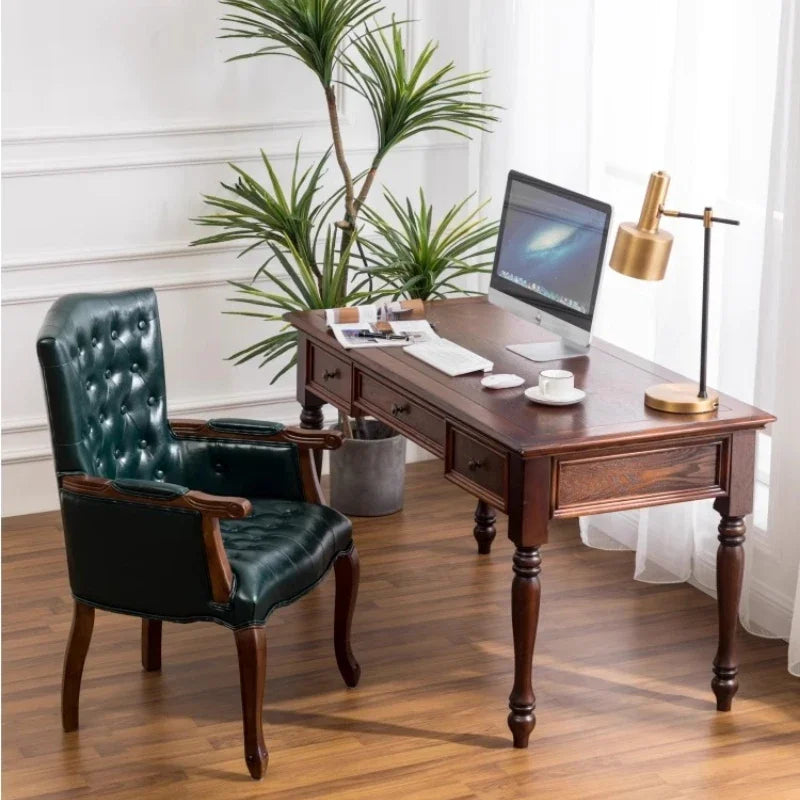 European Retro Single Leisure Armchair, Hotel Cafe Negotiation Tiger Chair,American Solid Wood Study Chair