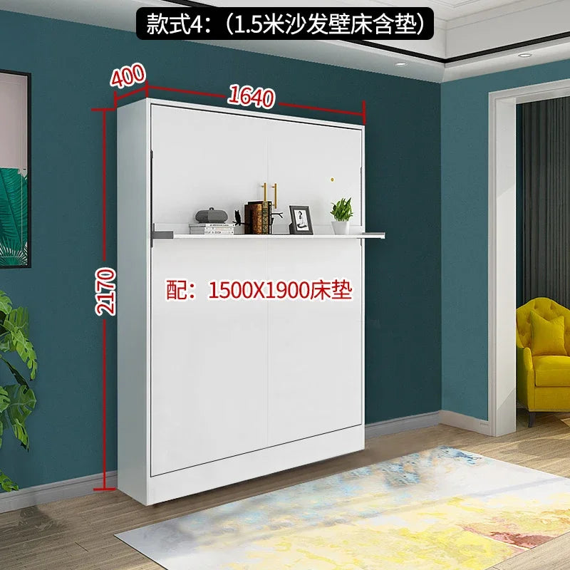 Modern Minimalist Multifunctional Invisible Bed with Sofa Folding Bed Cabinet Integrated Wall Invisible Bed