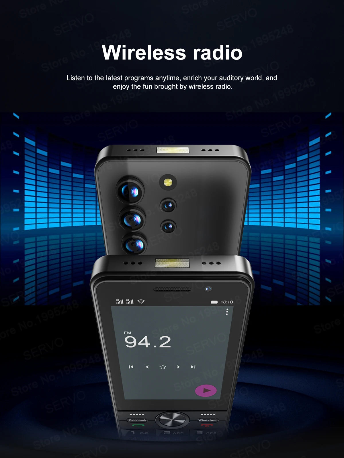 SERVO F25 PRO 4G LTE Button Smartphone Android System Play Store FM Radio 2GB+16GB WiFi 3.5" Touch Screen Smart Phones Dual SIM