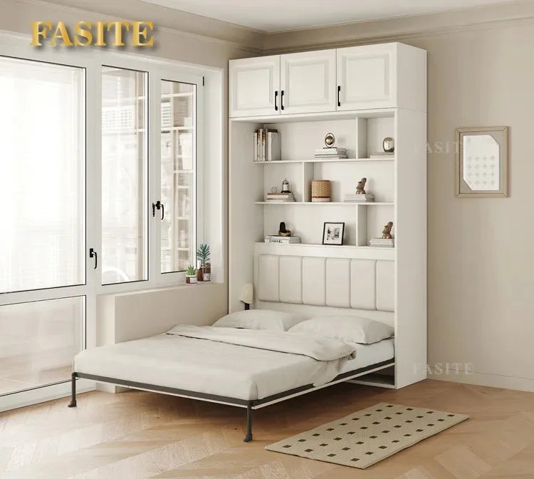 Invisible bed wall, bed, wardrobe, integrated 1.35-meter multifunctional foldable Murphy bed, flip bed under the bed