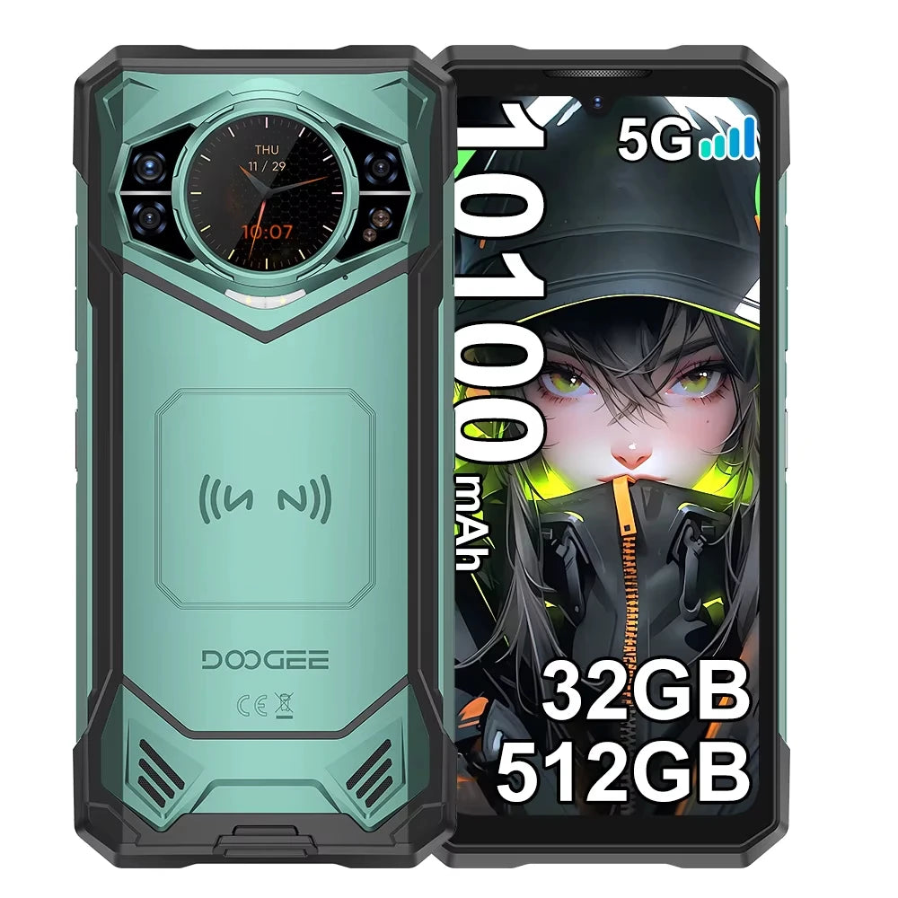 DOOGEE S200 X 32GB(12+20) 512GB 5G Smartphone MTK 7050 10100mAh 33W Mobile Phone 100MP 6.72” FHD+120Hz Cellphone