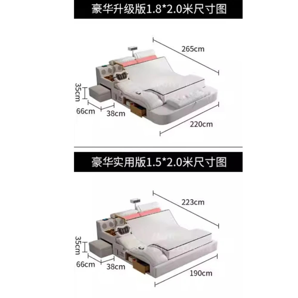Unique Double Bed Aesthetic Elastic Adjustable King Size Beds Bedroom Tatami Camas De Casal De Luxo Furniture Decoration