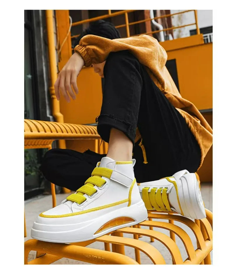 High Top Men's Shoes 2025 Spring Autumn Brand White Casual Sneaker Platform Luxury Designer Men Ankle Boots zapatos para hombre