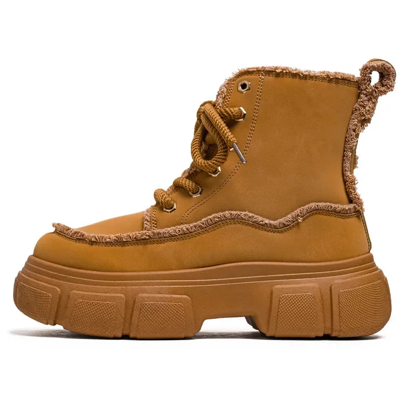 New Style Winter Retro Men's Ankle Tooling Boots High Quality Designed Casual Outdoor Mans Boot Platform British Style Men Shoes