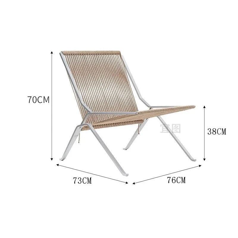 MOMO Bauhaus Single Lounge Chair Living Room Minimalist Rope Sofa Hotel Lounge Reception Chair Outdoor Woven Chair