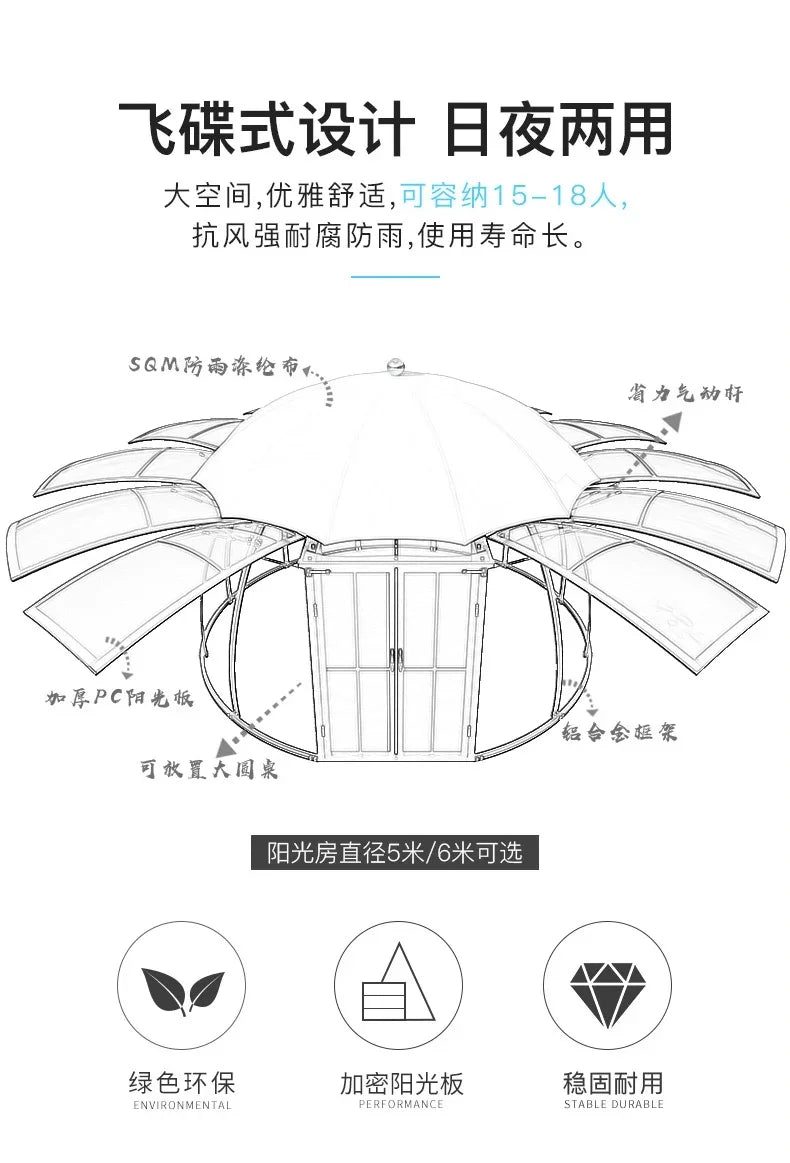 The product can be customized.Outdoor courtyard pavilion, round European style hotel, resort scenic villa,