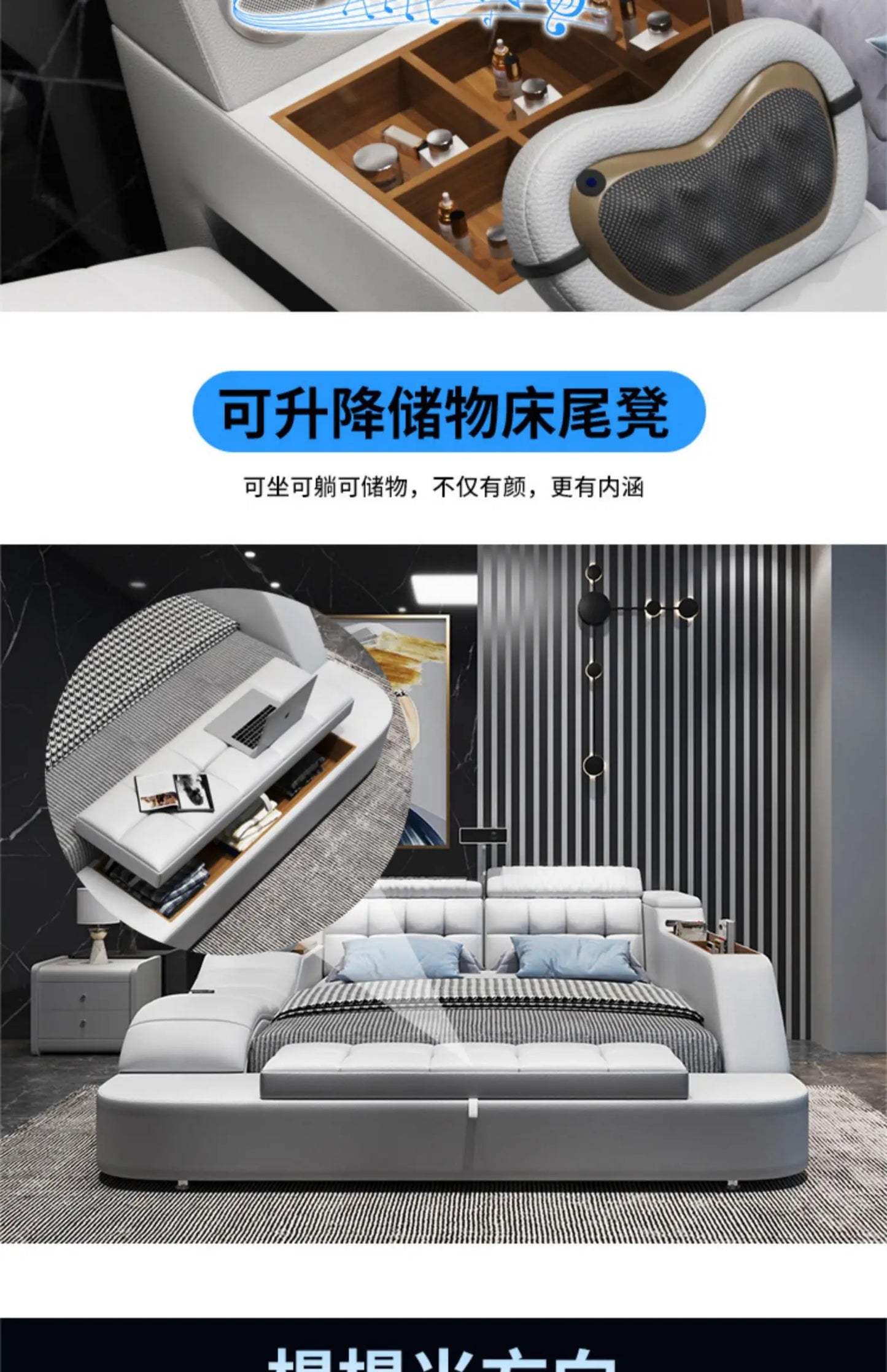 Cabinets Aesthetic Bed Reading Vanity King Massage Lounge Beds Luxury Bedroom Frame Camas Matrimoniales House Accessories