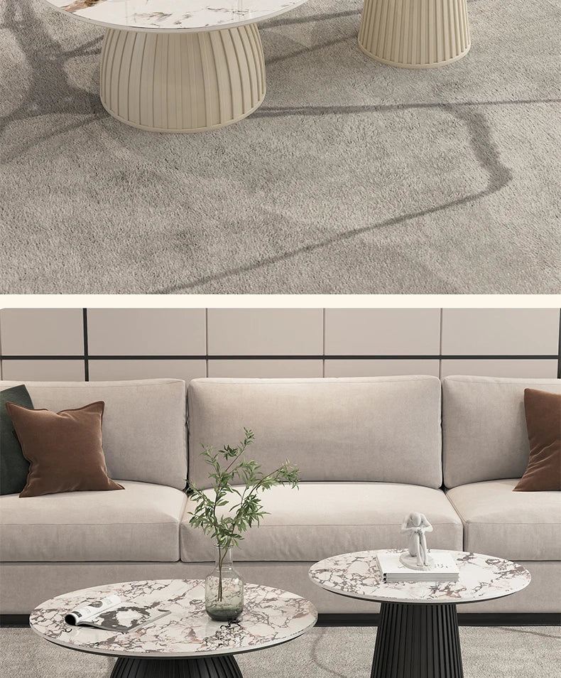Cream Wind Rock Plate Coffee Table Living Room Small Simple Tea Table Center Modern Hallway Mesa Centro Salon Furniture Home