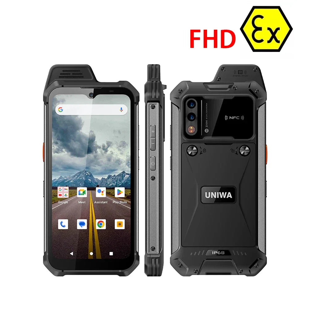 UNIWA W999 ATEX Rugged Waterproof Walkie Talkie 8GB+128GB 6.3 Inch FHD 5000mAh Smartphone Andriod 13 NFC Cell Phones Helio G99