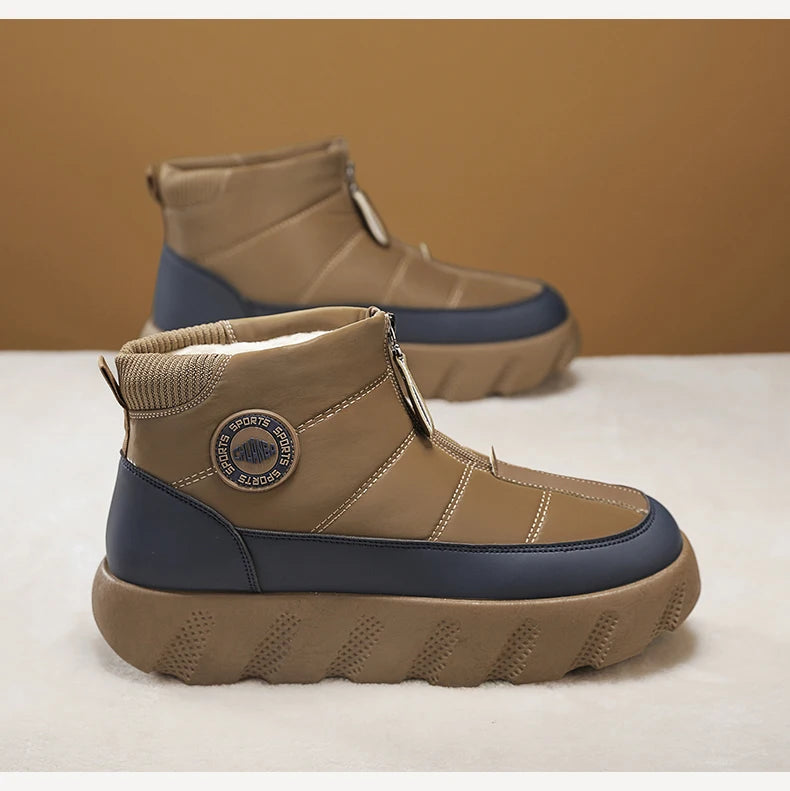 Ankle Boots Snow Thick Bottom Winter Boots for Men Men's Sneakers Non-Slip Soft and Comfortable Cotton Wear-resistant Fashion