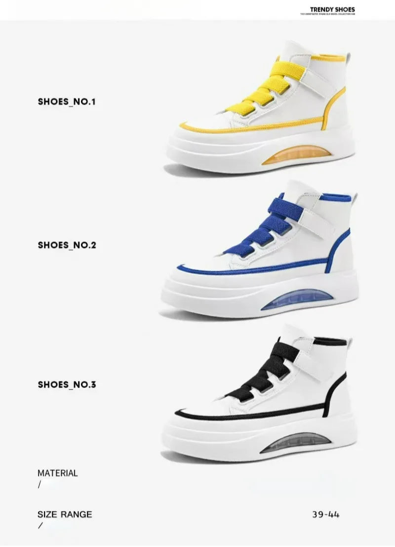 High Top Men's Shoes 2025 Spring Autumn Brand White Casual Sneaker Platform Luxury Designer Men Ankle Boots zapatos para hombre