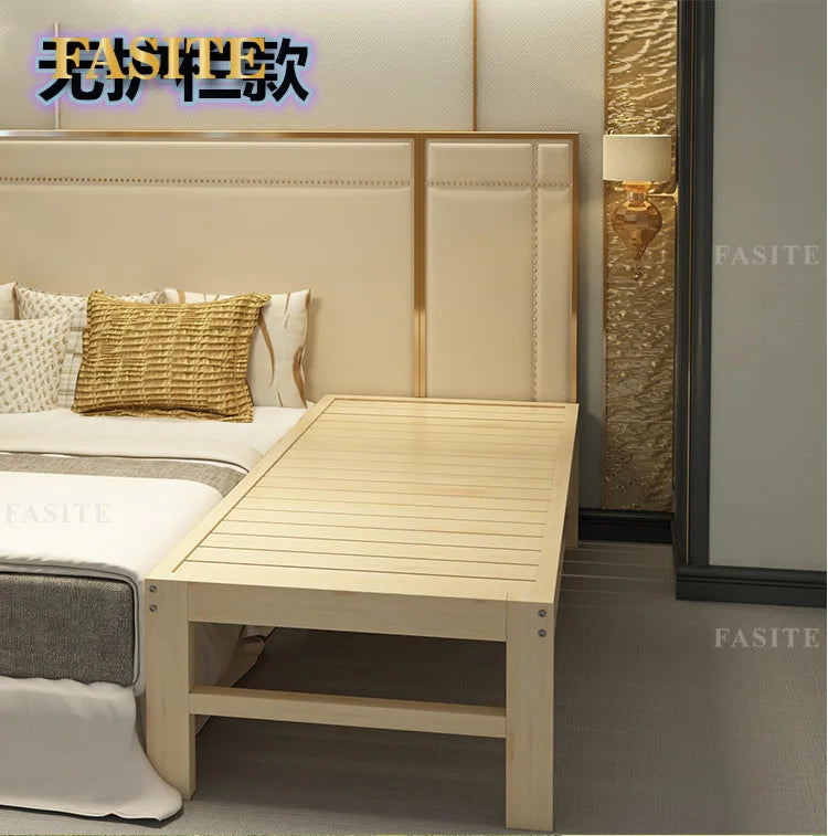 Children's splicing widened solid wood Yanbian bed simple environmentally friendly simple single bed