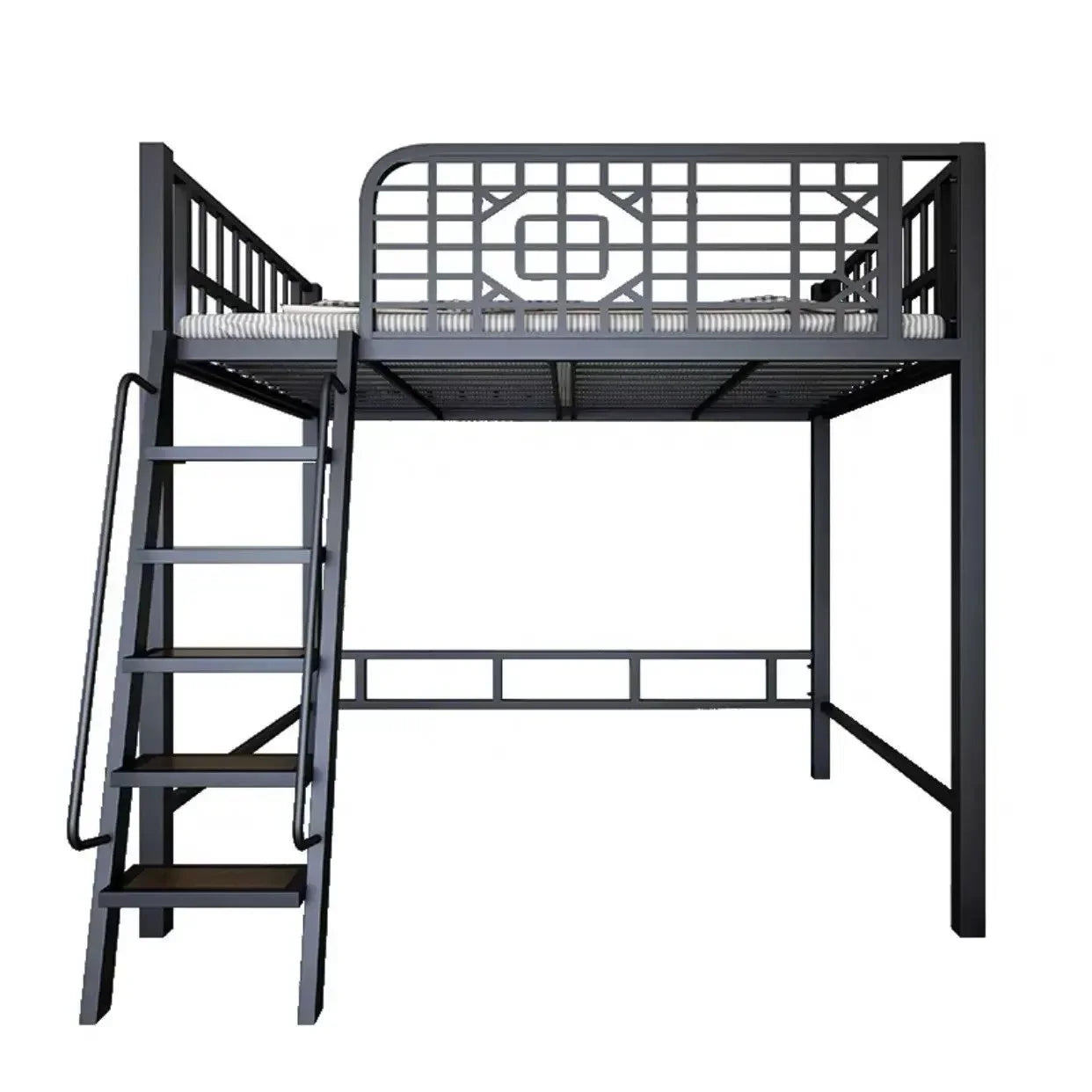New Chinese-style loft bed elevated sheet upper floor small apartment children's apartment iron frame