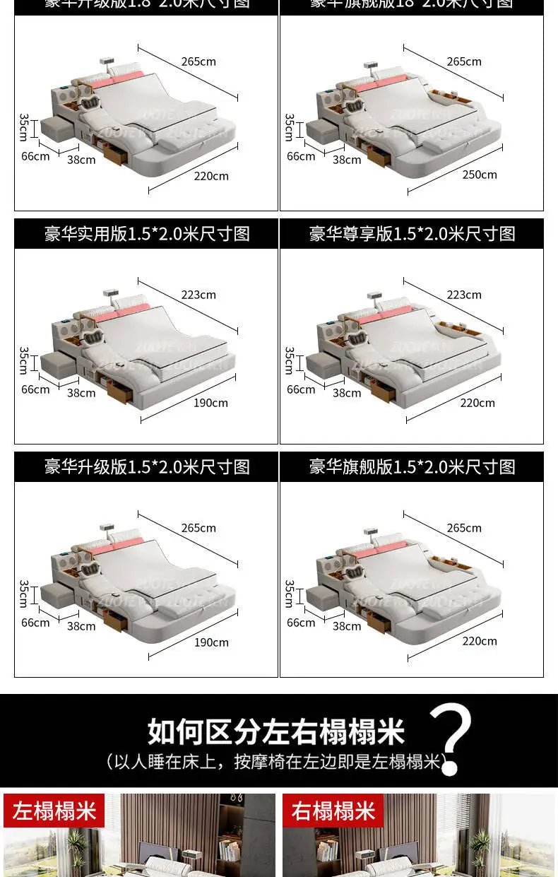 Unique Double Bed Aesthetic Elastic Adjustable King Size Beds Bedroom Tatami Camas De Casal De Luxo Furniture Decoration