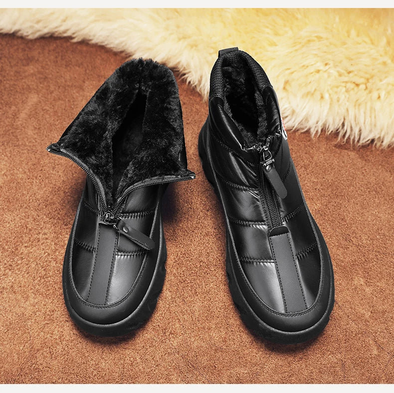 Ankle Boots Snow Thick Bottom Winter Boots for Men Men's Sneakers Non-Slip Soft and Comfortable Cotton Wear-resistant Fashion
