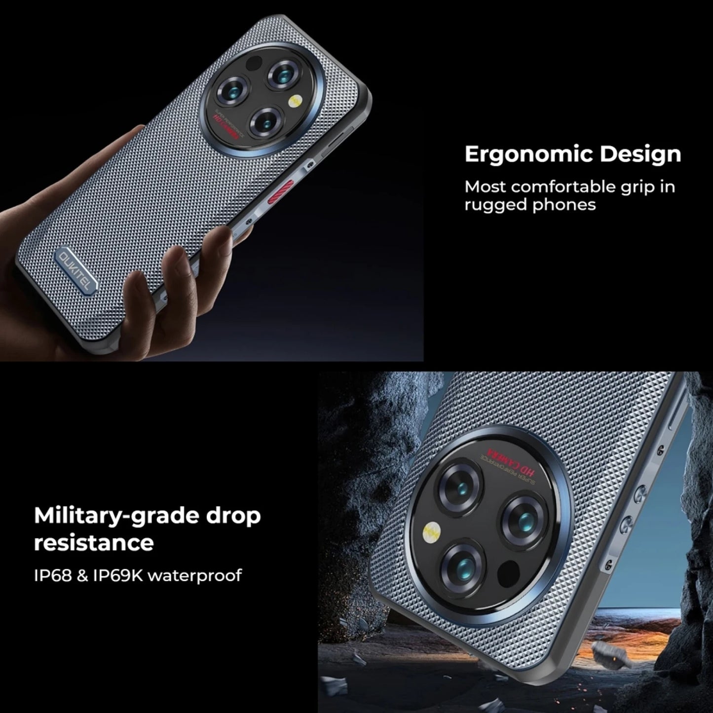 Oukitel WP35 5G Rugged Smartphone 8GB+256GB Android 14 MediaTek Dimensity 6100+ Octa Core 64MP Camera 11000mAh NFC Mobile Phone