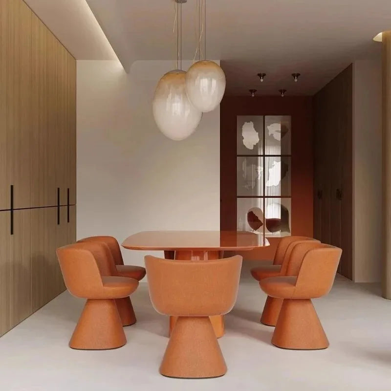 Italian Simple Dining Chair Rotable Vanity Chair Cream Style Home Bedroom Nordic Makeup Stool Hotel Reception Chair Furniture