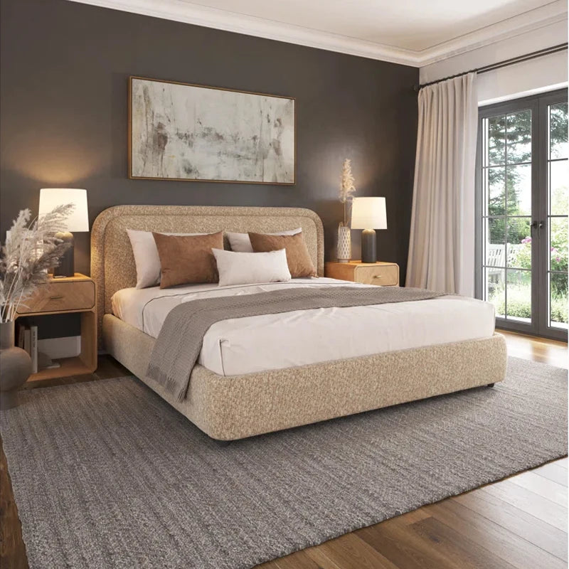 Fashionable White Bed Cream Wedding Light Luxury Twin Confortable Bed Apartment Wedding Create Cama De Casal Bedroom Furniture