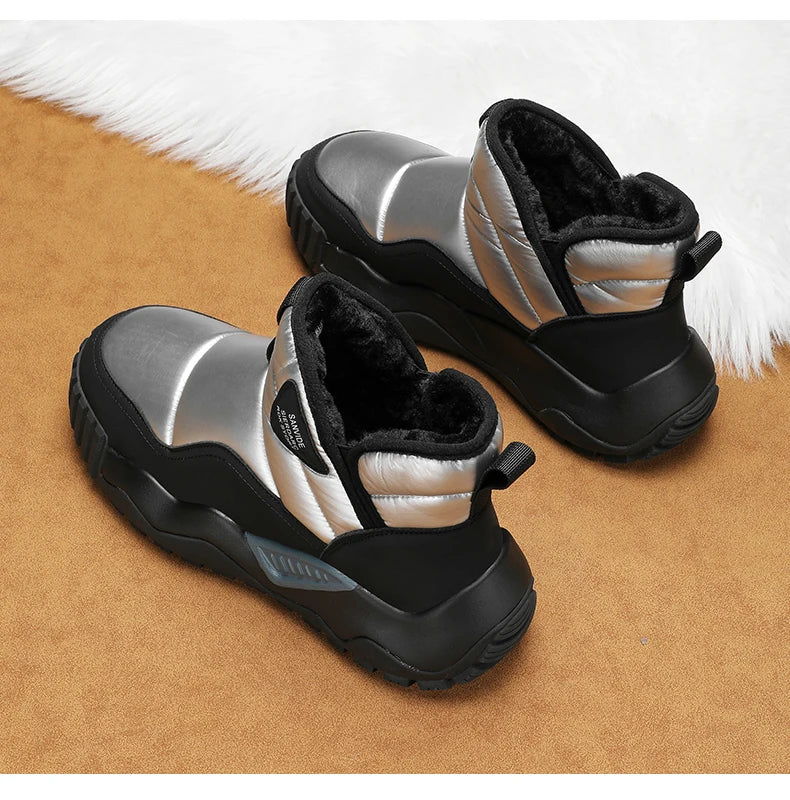 Trendy All-match Men's Snow Boot Men's Warm Low Top Anti-slip Wear-resistant Comfortable Thick Plush Boots for Men Cotton Shoe
