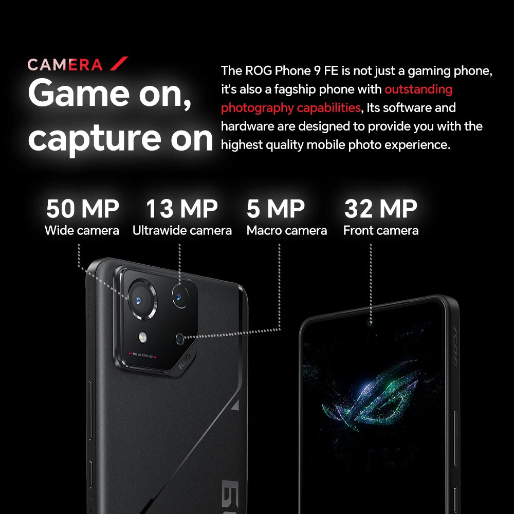 Global ROM ASUS ROG Phone 9 FE 5G Smartphone Snapdragon 8 Gen 3 6.78" 185Hz FHD+ Display 5500mAh 65W Charging Android 15 ROG 9