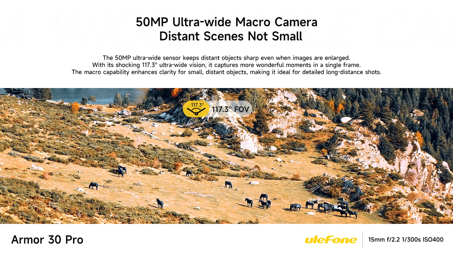 Ulefone Armor 30 Pro 5G Rugged Phone Android 14 Smartphone 6.95" 120Hz 32GB+512GB 12800mAh Night Camera 64MP NFC