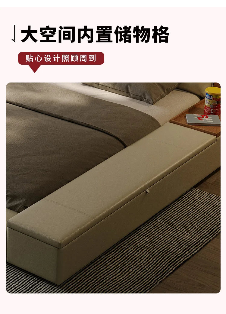 King Upholstered Modern Bed Unique Bookshelves Sleeping Multifunctional Bed Luxury Floor Camarotes Para Dormitorio Furnitures