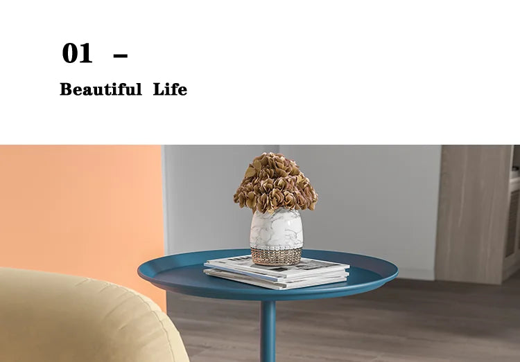 Light Luxury Coffee Table Small Sofa Side Rack Nordic Round Bedside Tables Living Room Mini Desk Minimalist Room Furniture