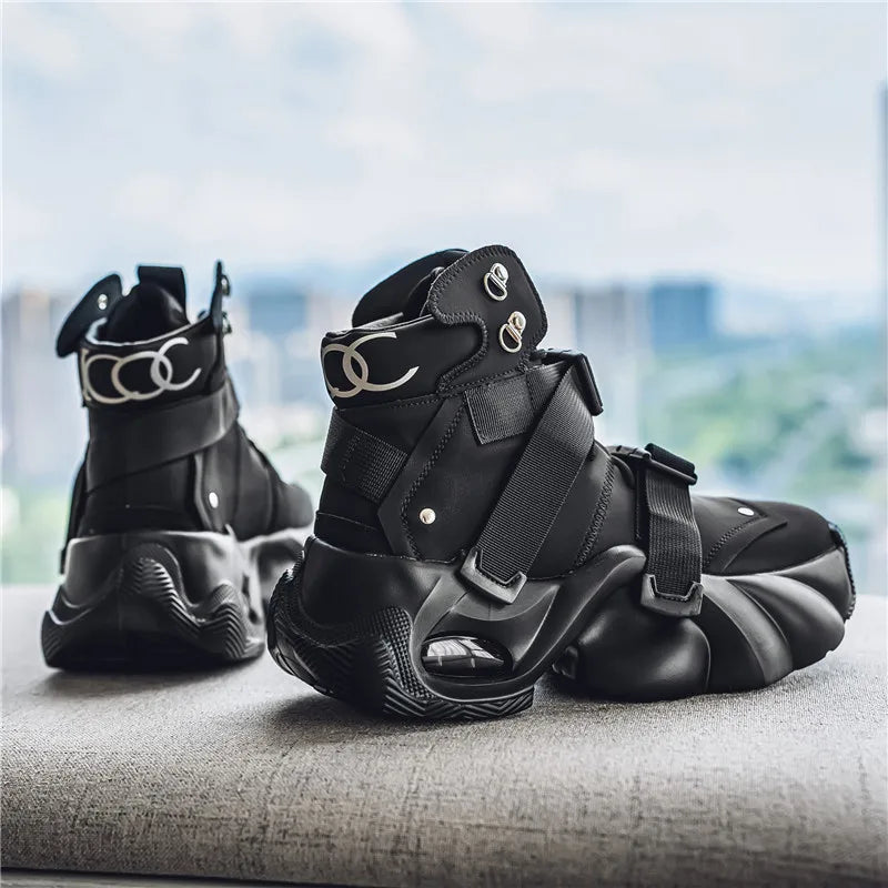 Men's Motorcycle Boots Autumn Winter Trendy All-match Leather Fashion Mans Shoes New High-tops Classic Simple Style Casual Boot