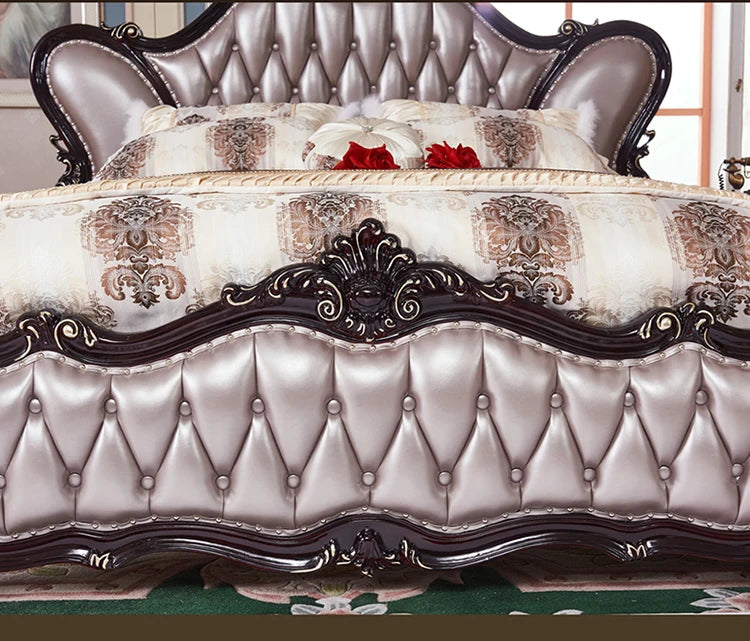 Adult European Bed Square Luxury High Quality Romantic Comfortable Bed Headboards Queen Frame Letto Matrimoniale Home Furniture