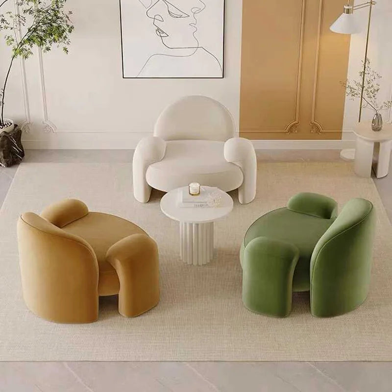 Italian Velvet Adults Chair Yellow Trending Accent Balcony Comfy Hotel Chair Makeup Single Design Penteadeira Home Furniture
