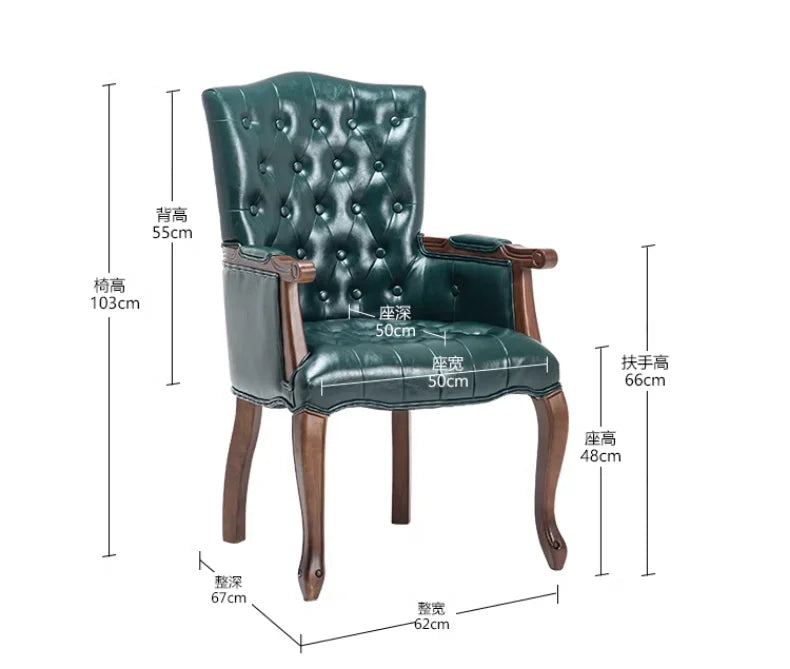 European Retro Single Leisure Armchair, Hotel Cafe Negotiation Tiger Chair,American Solid Wood Study Chair