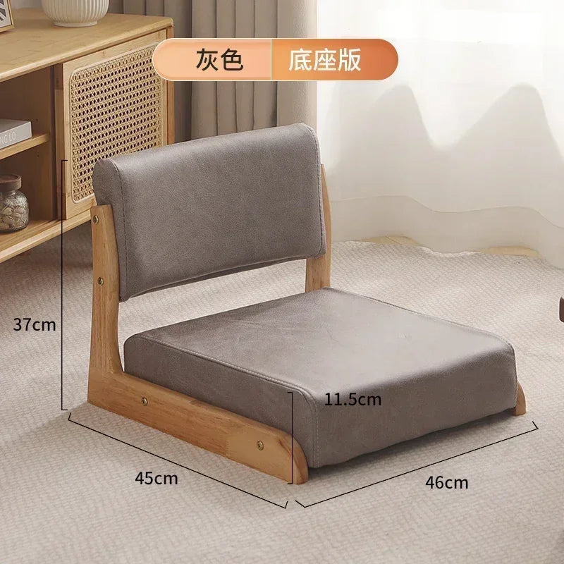 Japanese Tatami Chair Backrest Solid Wood Bed Legless Seat Bay Window Single Lazy Sofa Floor Chair Bedroom Sitting Furniture
