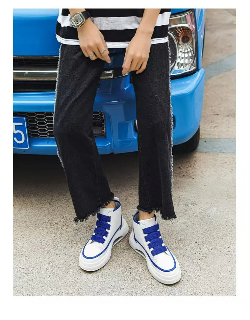 High Top Men's Shoes 2025 Spring Autumn Brand White Casual Sneaker Platform Luxury Designer Men Ankle Boots zapatos para hombre