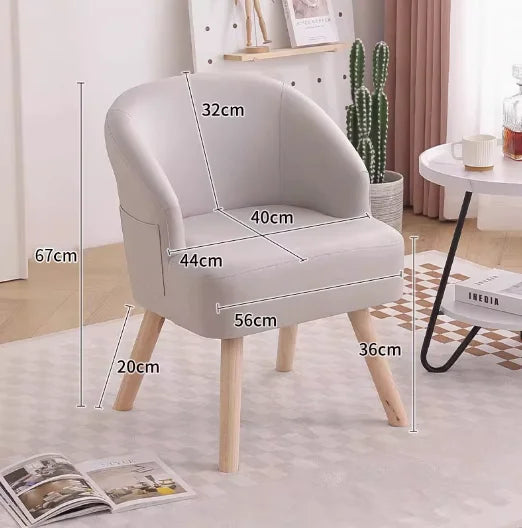 Small Leisure Single Sofa Chair Living Room and Bedroom Seat Balcony Reception Chair Hotel Lounge Chair Cozy Guest Seating