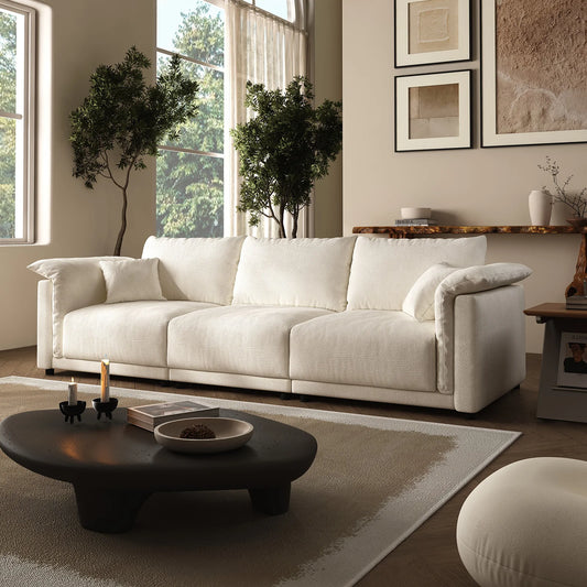 98.5" Cloud Modular Sectional Sofa Minimalist 3-Seats Sofa Couch Convertible Couch Deep Seat Couches for Living Room Sofa Sets