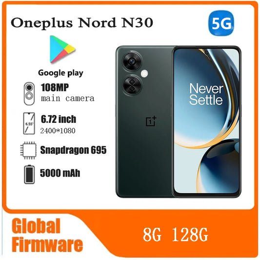 Oppo Oneplus Nord N30 5G 8G 128G SmartPhone Qualcomm Snapdragon 695 Battery capacity 5000mAh 108MP Camera full screen used phone