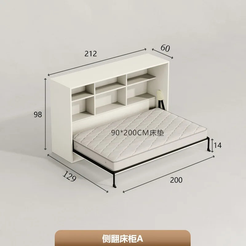 Multifunctional rollover invisible bed modern desk wardrobe integrated folding bed wall bed space saving