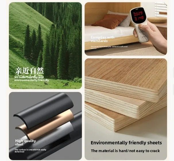 Family Parent-child Bed Space Capsule High and Low Bed Staff Bunk Bed Hotel Upper and Lower Wooden Beds