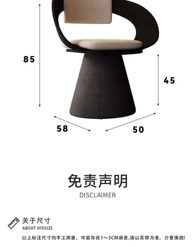 Italian Style Luxury Swivel Armchair with Swivel Base Premium Simple Leisure Seat Design Hotel Dining Chair and Dressing Stool