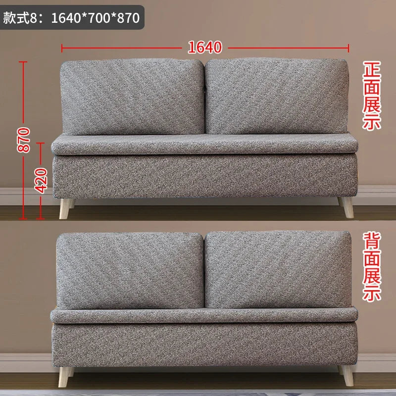 Modern Minimalist Multifunctional Invisible Bed with Sofa Folding Bed Cabinet Integrated Wall Invisible Bed