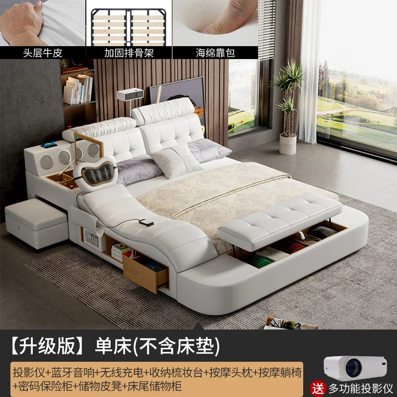 Unique Double Bed Aesthetic Elastic Adjustable King Size Beds Bedroom Tatami Camas De Casal De Luxo Furniture Decoration