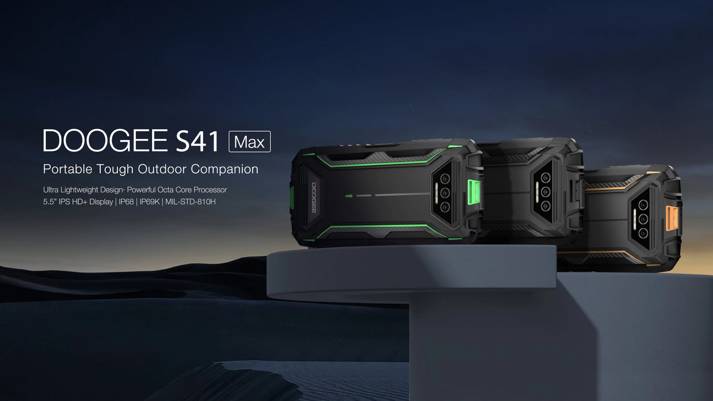 [World Premiere] DOOGEE S41 Max 16GB 256GB Rugged Smartphone 6300mAh 13MP AI Triple Camera Android 13 NFC 4G Cellphone