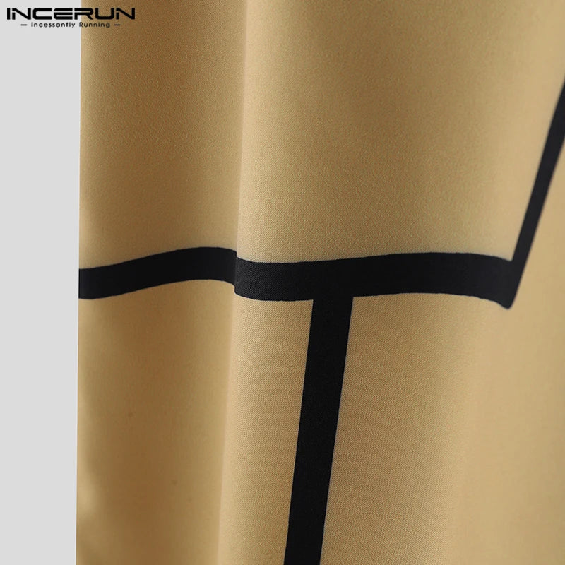 Fashion Print Men Wide Leg Pants Summer Spring Bottoms INCERUN Casual Pants Streetwear Oversize S-5XL Trousers Men's Clothing