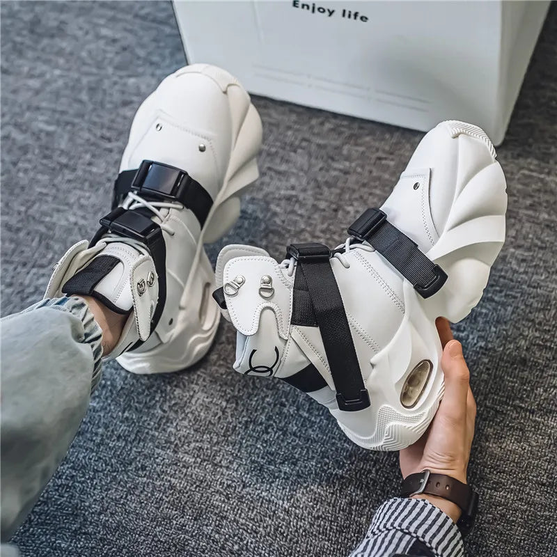 Men's Motorcycle Boots Autumn Winter Trendy All-match Leather Fashion Mans Shoes New High-tops Classic Simple Style Casual Boot