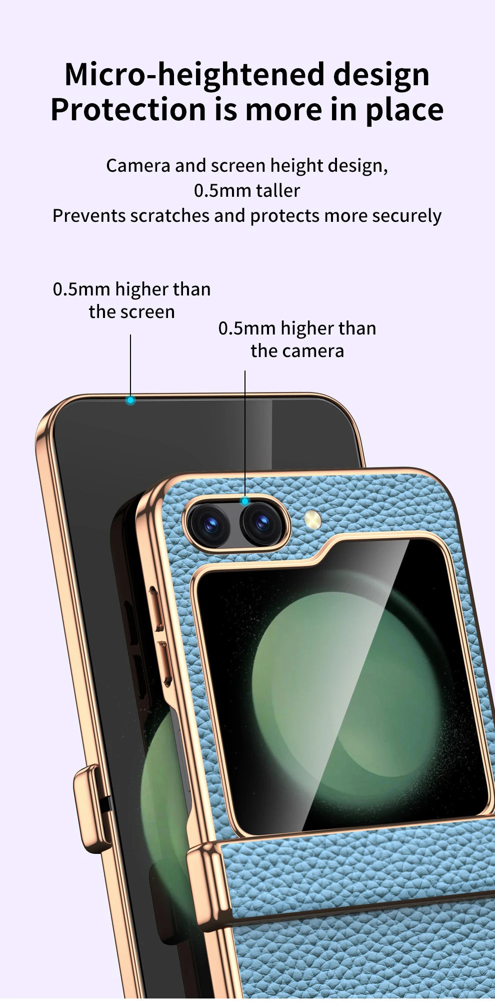 Cowhide Leather Phone Case for Samsung Galaxy Z Flip7 Flip6 Flip5 Flip 7 6 5 Luxury Hinge Protection Cover with Tempered Glass
