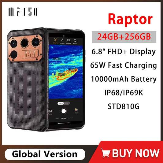 IIIF150 Raptor Rugged Machine 6.8 Inch 120Hz 10000mAh 12GB RAM+256GB ROM 108MP 65W Fast Charging UltraThin Cellphone Android 13