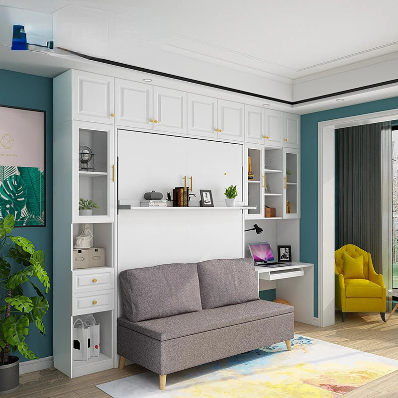 Modern Minimalist Multifunctional Invisible Bed with Sofa Folding Bed Cabinet Integrated Wall Invisible Bed