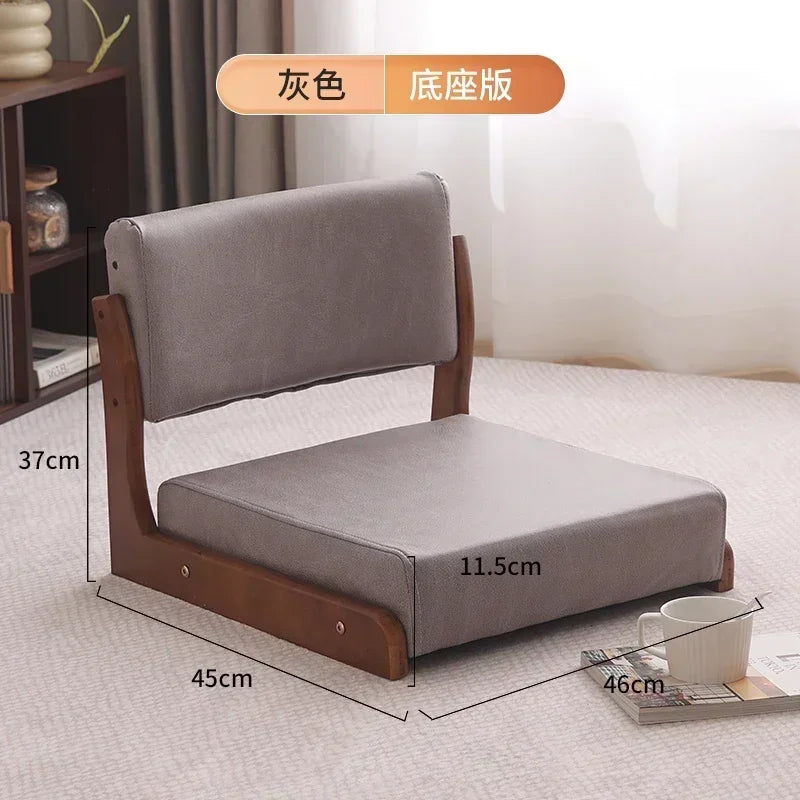 Japanese Tatami Chair Backrest Solid Wood Bed Legless Seat Bay Window Single Lazy Sofa Floor Chair Bedroom Sitting Furniture
