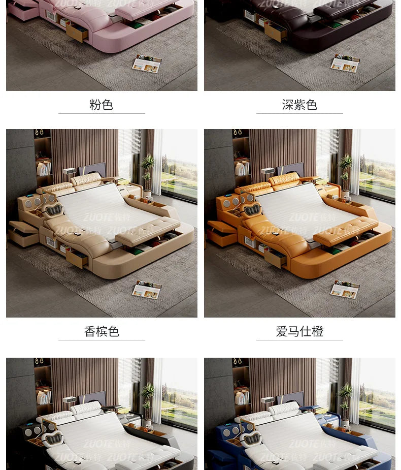 Unique Double Bed Aesthetic Elastic Adjustable King Size Beds Bedroom Tatami Camas De Casal De Luxo Furniture Decoration